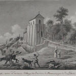 Gravure des ruines de Marmoutier, 1821, Delusse, Châteauneuf, Musée de la Marine de Loire, M 2781 A 67